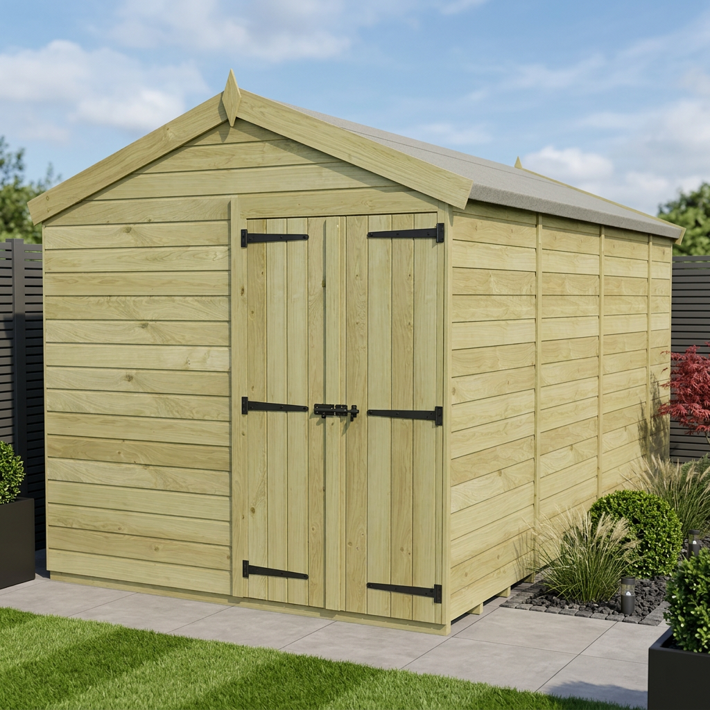 8 x 14 Apex Shed (Double Door, No Windows) - view 2