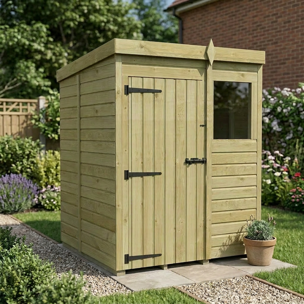 5 x 5 Pent Shed (Single Door, With Windows) - view 6
