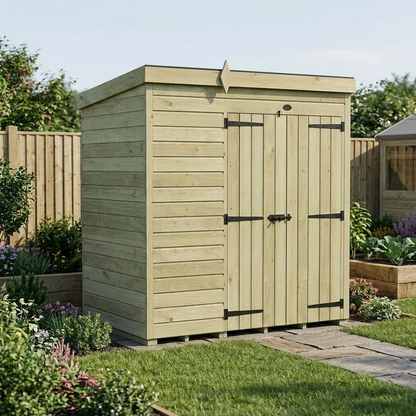 7 x 4 Pent Shed (Double Door, No Windows) - view 4