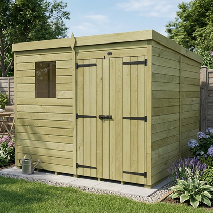 7 x 7 Pent Shed (Double Door, With Windows) - view 6