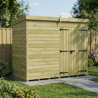 8 x 4 Pent Shed (Double Door, No Windows) - view 4