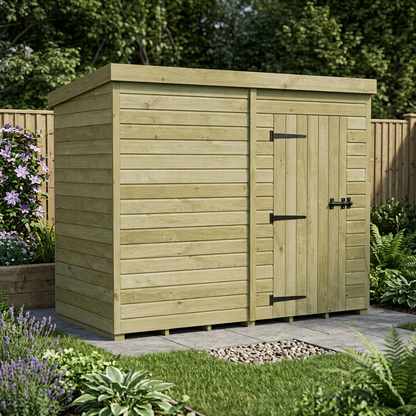 8 x 4 Pent Shed (Single Door, No Windows) - view 5