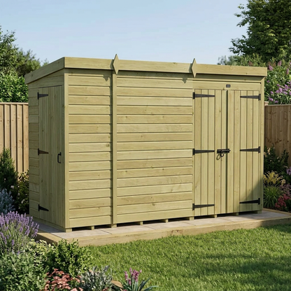 9 x 4 Pent Shed (Double Door, No Windows) - view 3