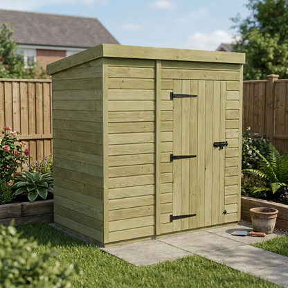 6 x 4 Pent Shed (Single Door, No Windows) - view 4