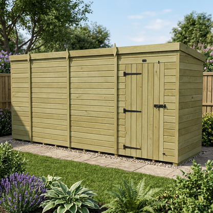 13 x 4 Pent Shed (Single Door, No Windows) - Pent Shed