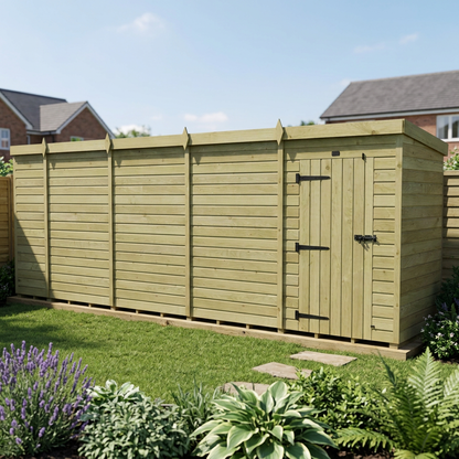 19 x 4 Pent Shed (Single Door, No Windows) - view 4