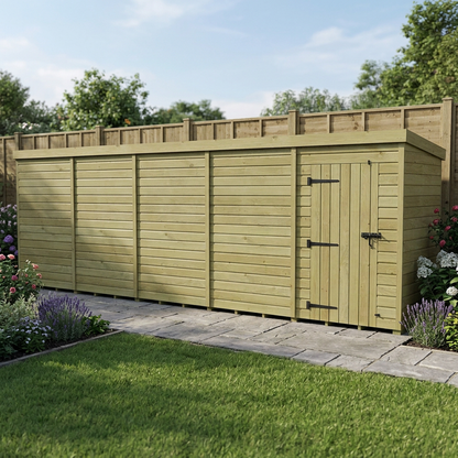 20 x 4 Pent Shed (Single Door, No Windows) - view 6