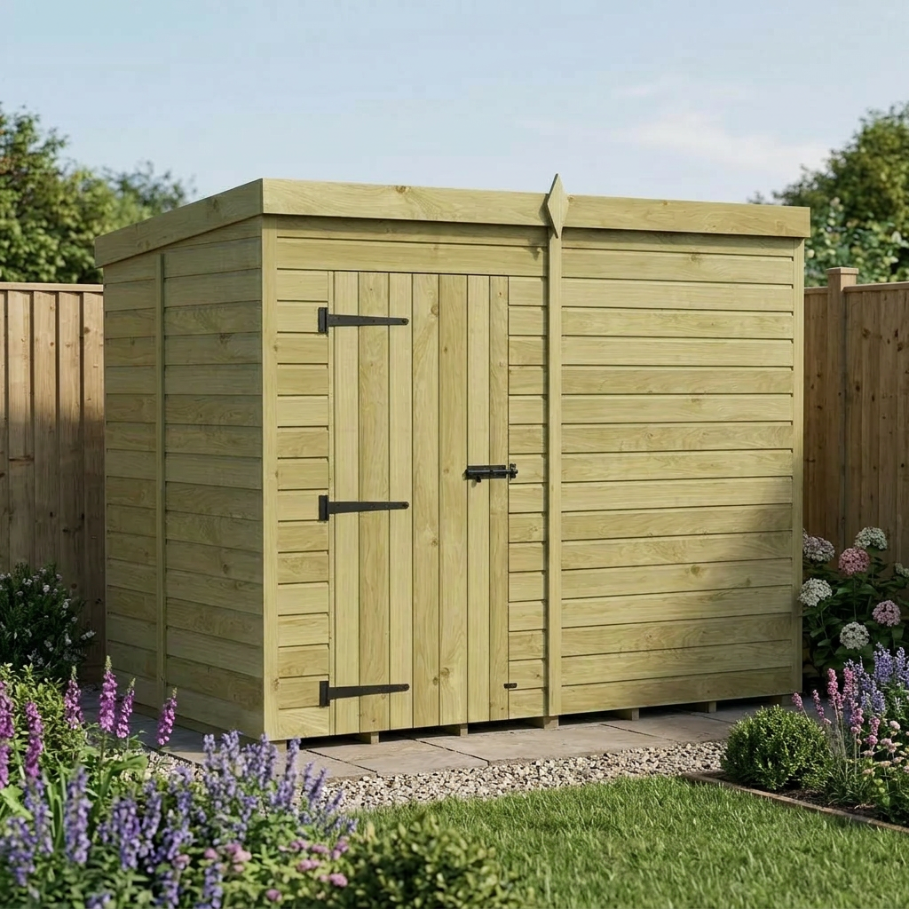 8 x 5 Pent Shed (Single Door, No Windows) - view 4