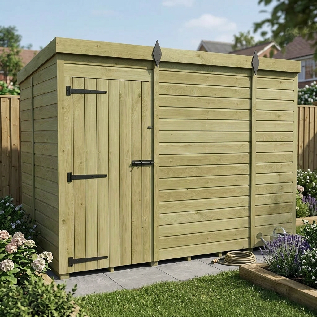 9 x 5 Pent Shed (Single Door, No Windows) - view 4