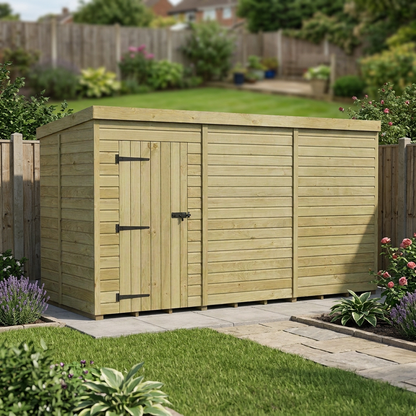 12 x 5 Pent Shed (Single Door, No Windows) - view 4