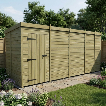 17 x 5 Pent Shed (Single Door, No Windows) - view 4