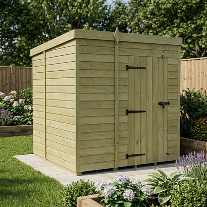7 x 6 Pent Shed (Single Door, No Windows) - view 4