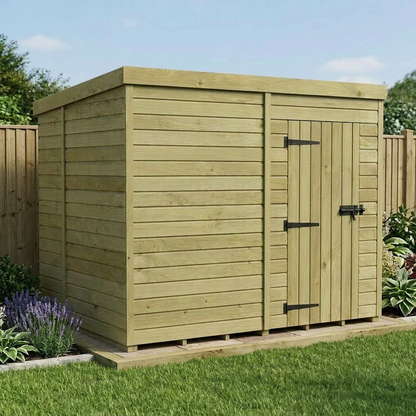 8 x 6 Pent Shed (Single Door, No Windows) - view 5