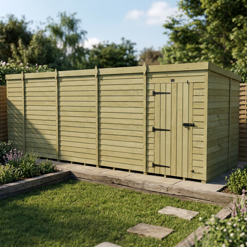 17 x 6 Pent Shed (Single Door, No Windows) - Pent Shed
