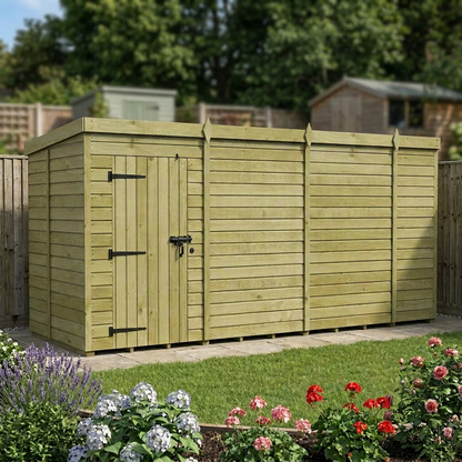 14 x 5 Pent Shed (Single Door, No Windows) - view 4