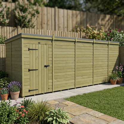 19 x 5 Pent Shed (Single Door, No Windows) - Pent Shed