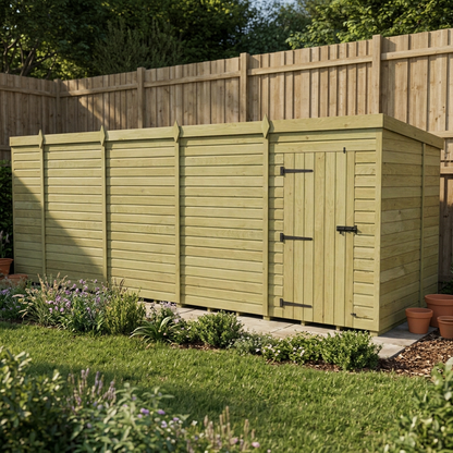 19 x 6 Pent Shed (Single Door, No Windows) - view 4