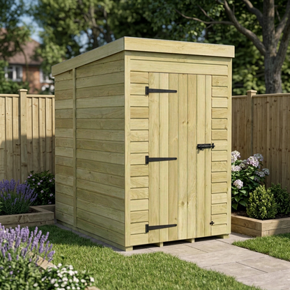 4 x 7 Pent Shed (Single Door, No Windows) - view 5