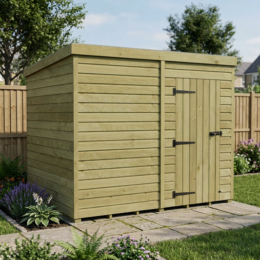 8 x 7 Pent Shed (Single Door, No Windows) - Pent Shed