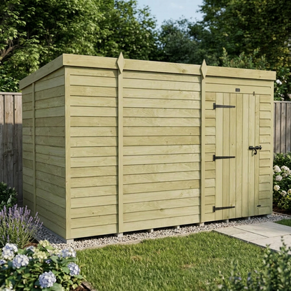 9 x 7 Pent Shed (Single Door, No Windows) - view 3