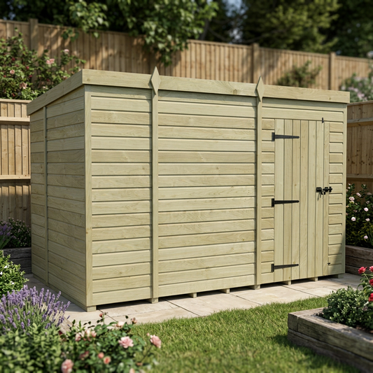 11 x 7 Pent Shed (Single Door, No Windows) - view 2