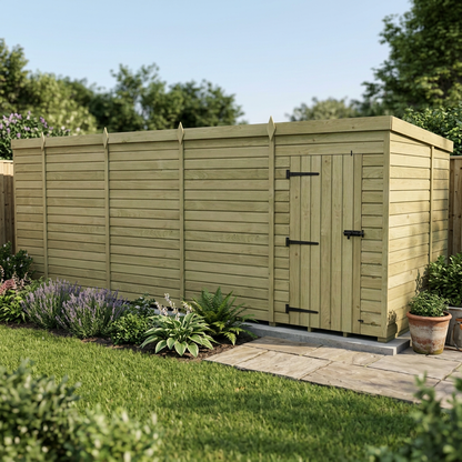 19 x 7 Pent Shed (Single Door, No Windows) - view 5