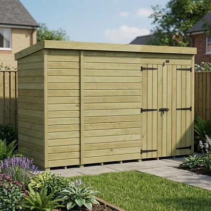 10 x 4 Pent Shed (Double Door, No Windows) - view 5
