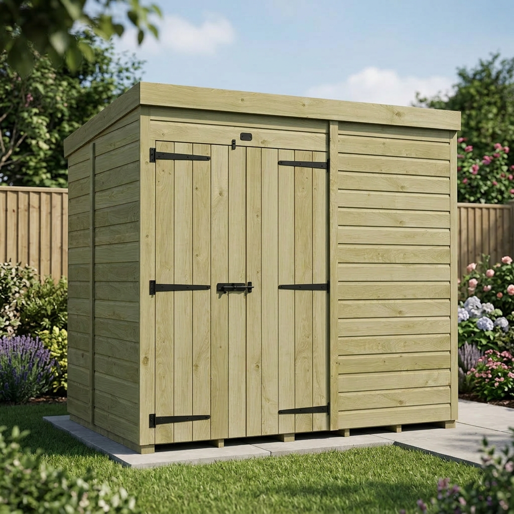 7 x 5 Pent Shed (Double Door, No Windows) - view 4