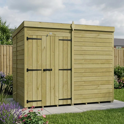 8 x 5 Pent Shed (Double Door, No Windows) - view 4