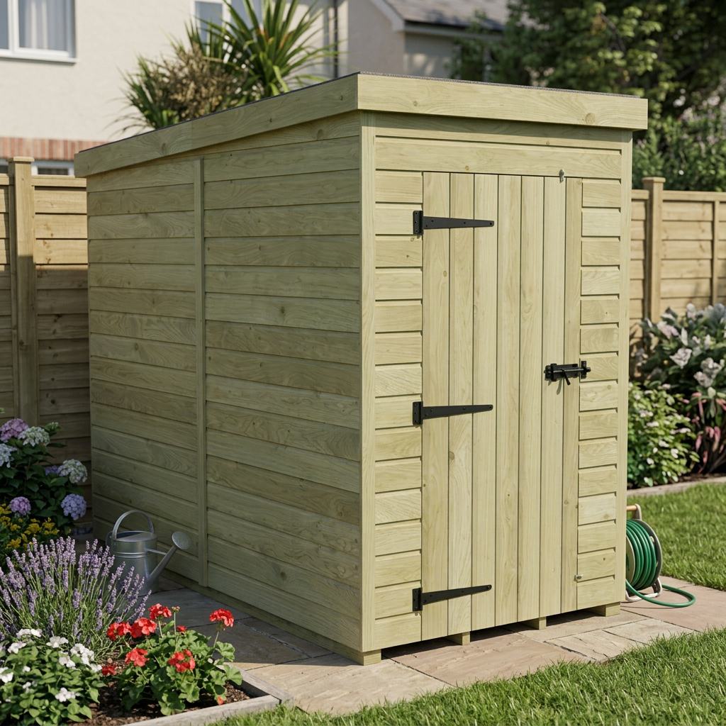 4 x 8 Pent Shed (Single Door, No Windows) - view 3