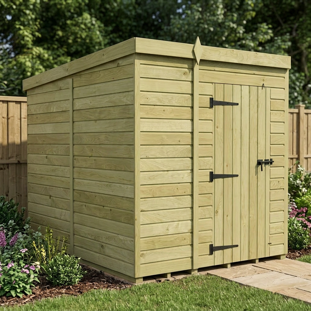 5 x 8 Pent Shed (Single Door, No Windows) - Pent Shed