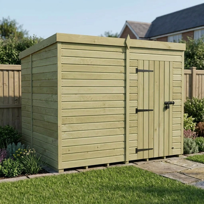 6 x 8 Pent Shed (Single Door, No Windows) - view 3