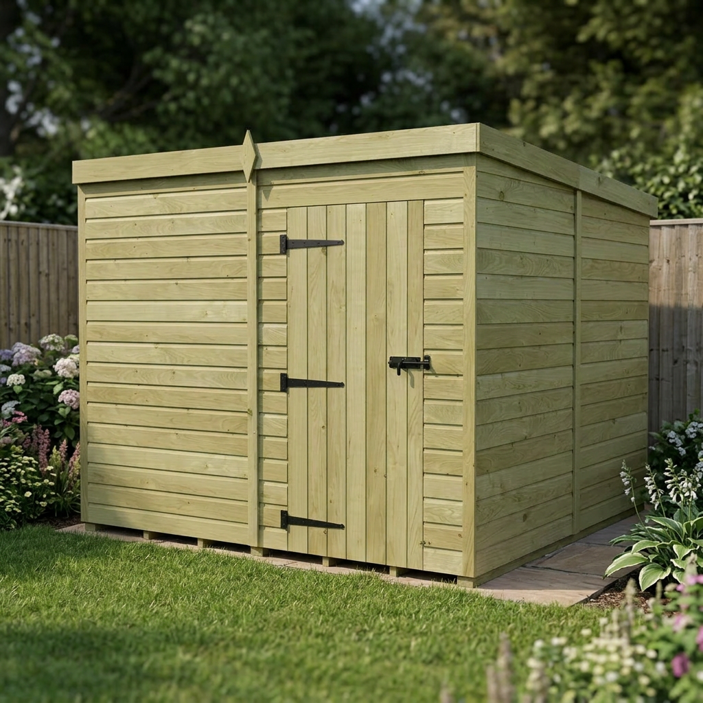7 x 8 Pent Shed (Single Door, No Windows) - view 5