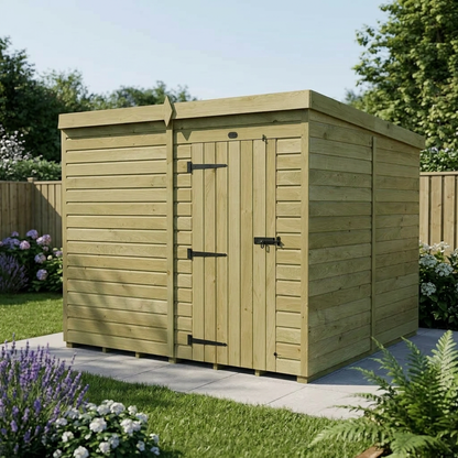 8 x 8 Pent Shed (Single Door, No Windows) - view 5