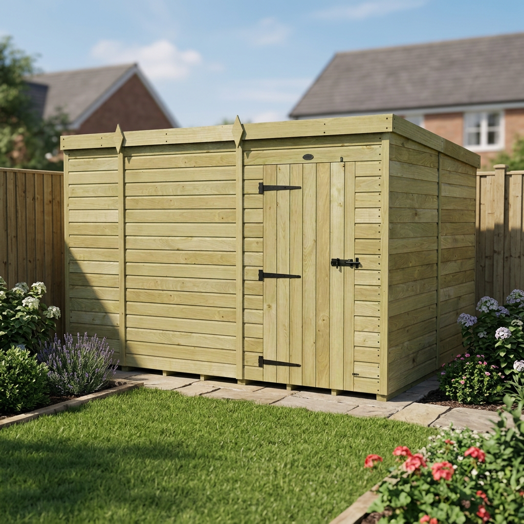 9 x 8 Pent Shed (Single Door, No Windows) - view 5