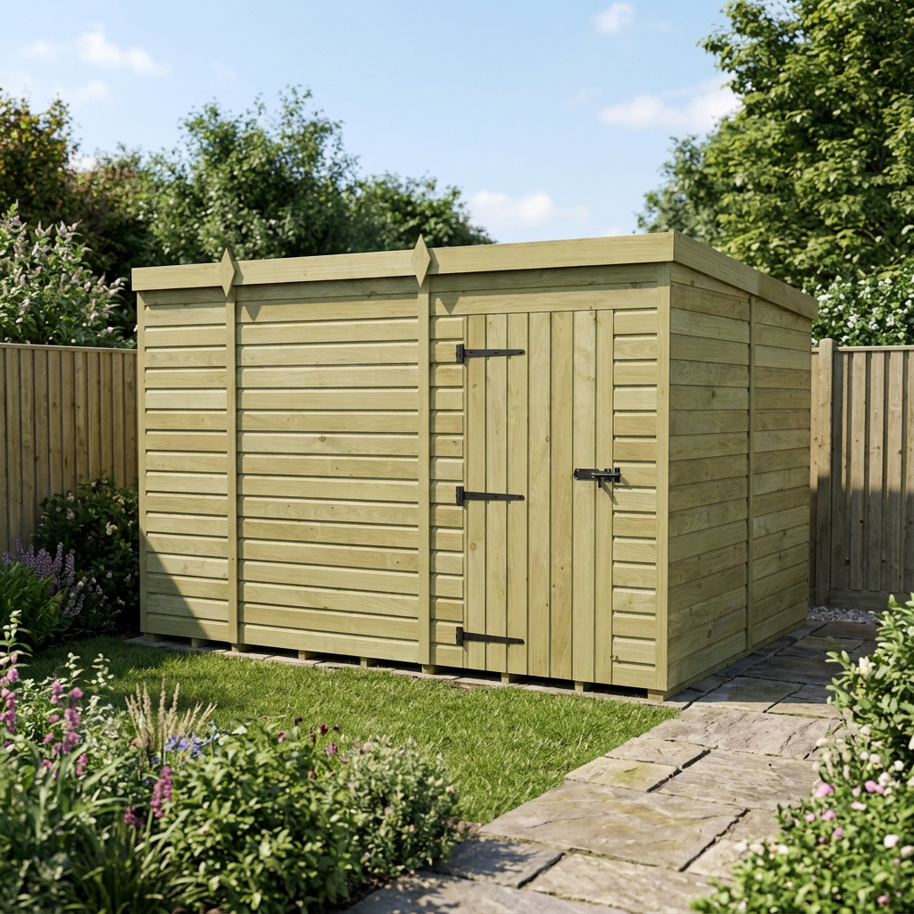 11 x 8 Pent Shed (Single Door, No Windows) - view 5