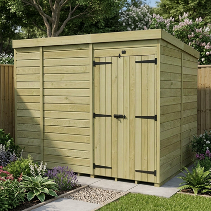 10 x 8 Pent Shed (Double Door, No Windows) - view 4