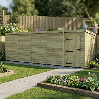 20 x 8 Pent Shed (Single Door, No Windows) - view 5