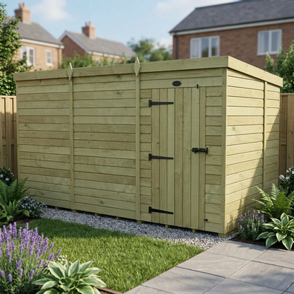 12 x 7 Pent Shed (Single Door, No Windows) - view 5