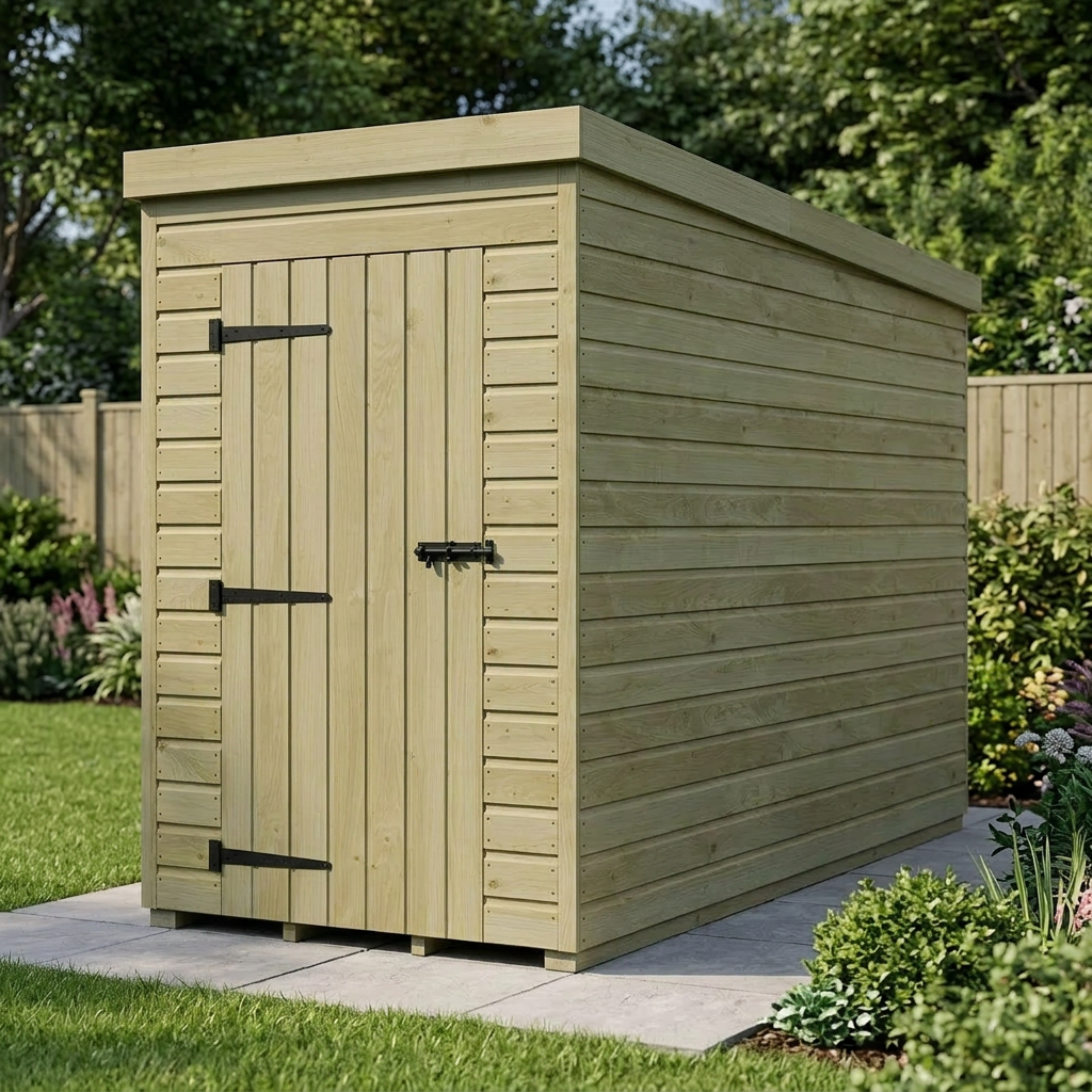 4 x 9 Pent Shed (Single Door, No Windows) - view 3