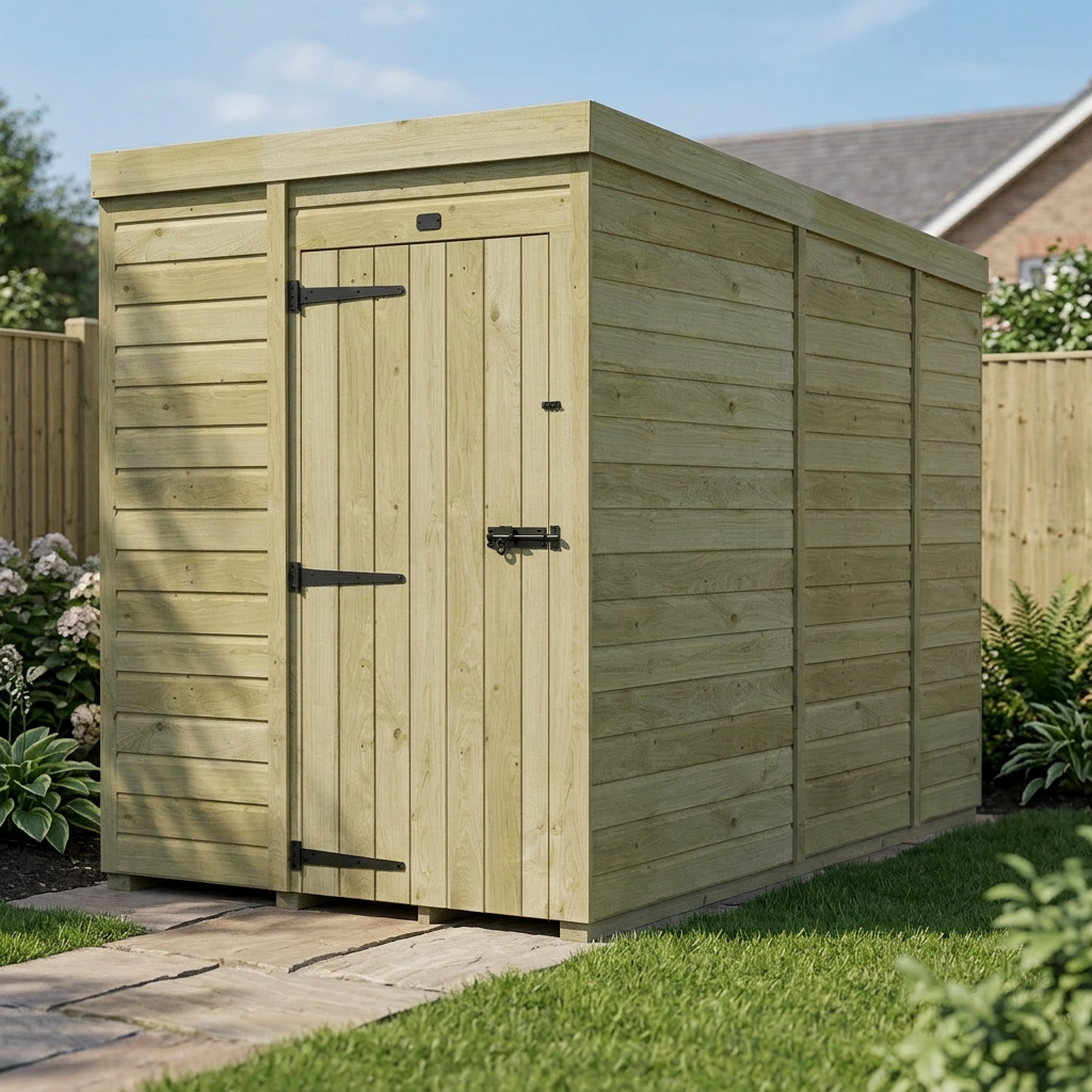 5 x 9 Pent Shed (Single Door, No Windows) - view 2