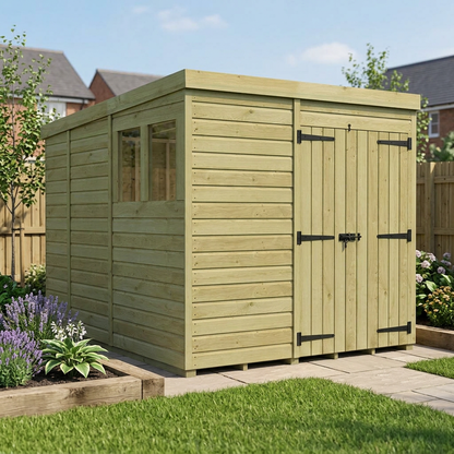 7 x 9 Pent Shed (Double Door, With Windows) - view 4