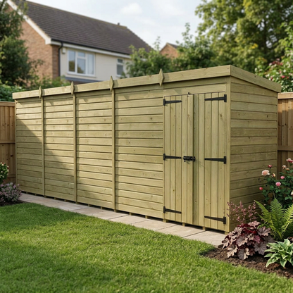 20 x 4 Pent Shed (Double Door, No Windows) - view 4