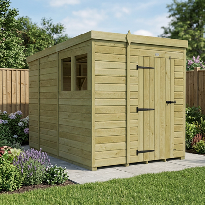 6 x 9 Pent Shed (Single Door, With Windows) - view 6