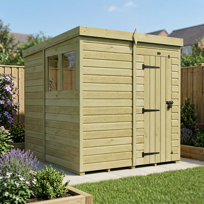 7 x 9 Pent Shed (Single Door, With Windows) - view 3