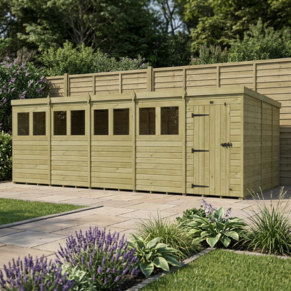 20 x 9 Pent Shed (Single Door, With Windows) - view 4