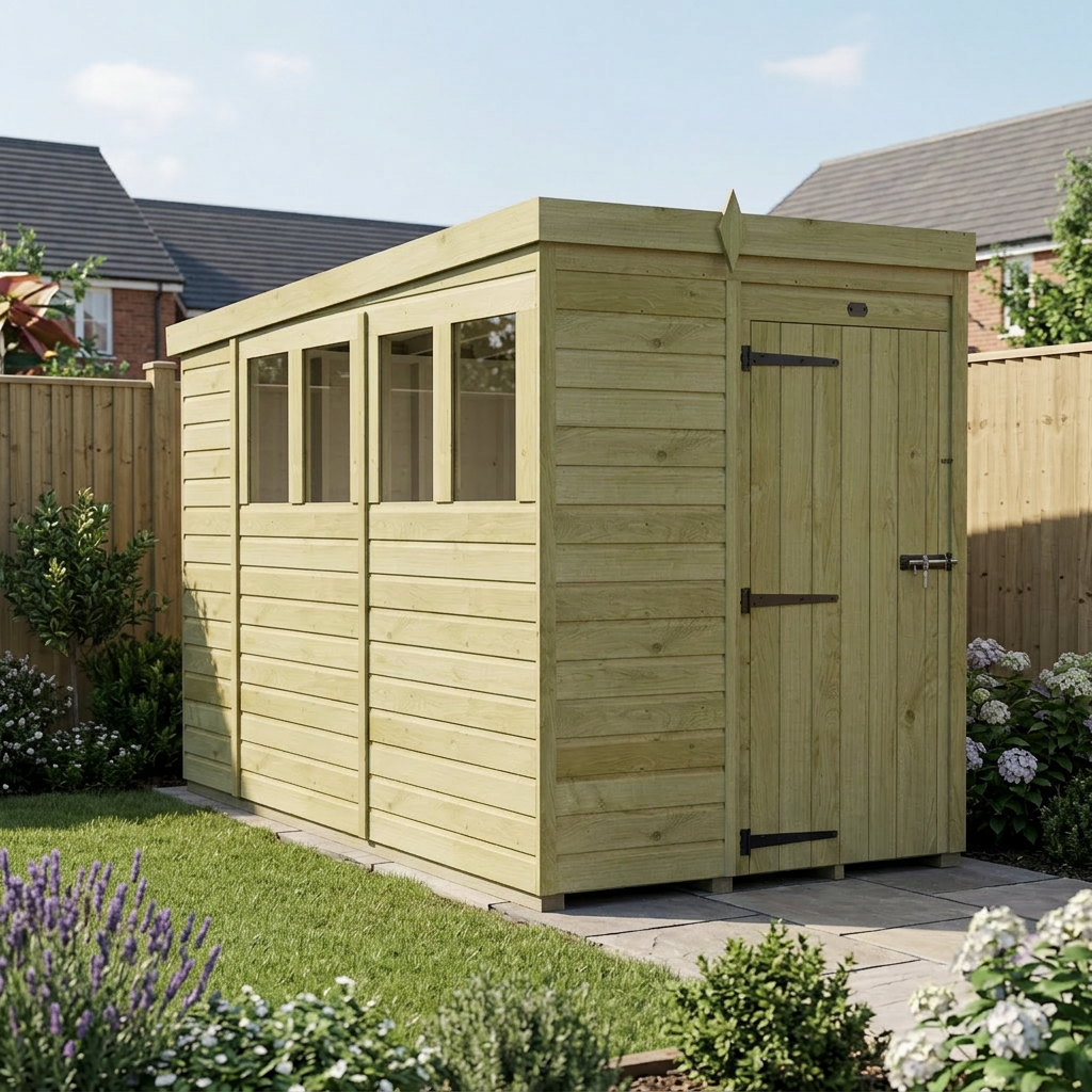 5 x 10 Pent Shed (Single Door, With Windows) - view 6