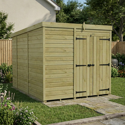 7 x 10 Pent Shed (Double Door, With Windows) - view 4