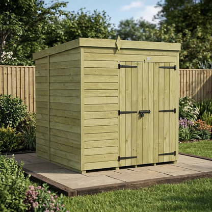 6 x 5 Pent Shed (Double Door, No Windows) - view 5