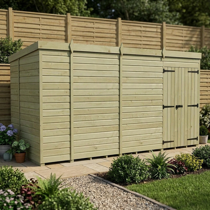 14 x 5 Pent Shed (Double Door, No Windows) - view 5